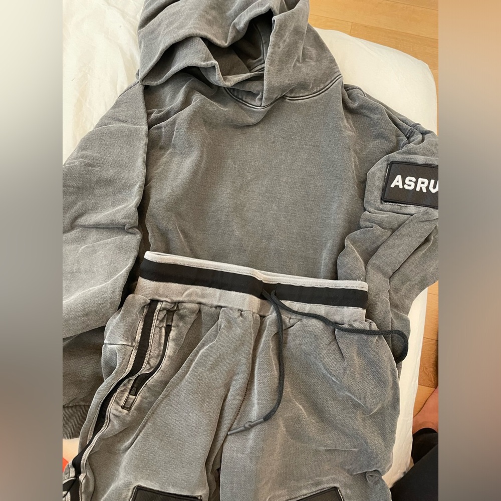 ASRV Gray Hoodie and Sweatpants Set